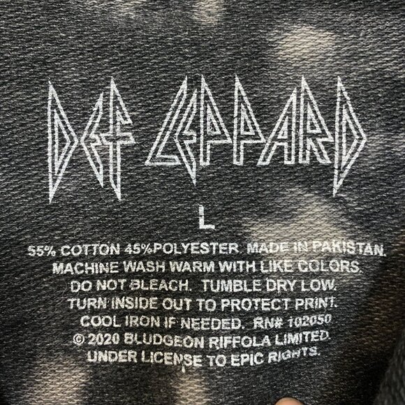 Def Leppard 1983 US Tour Metal Band Bleach Dye Hoodie Large - Picture 4 of 4